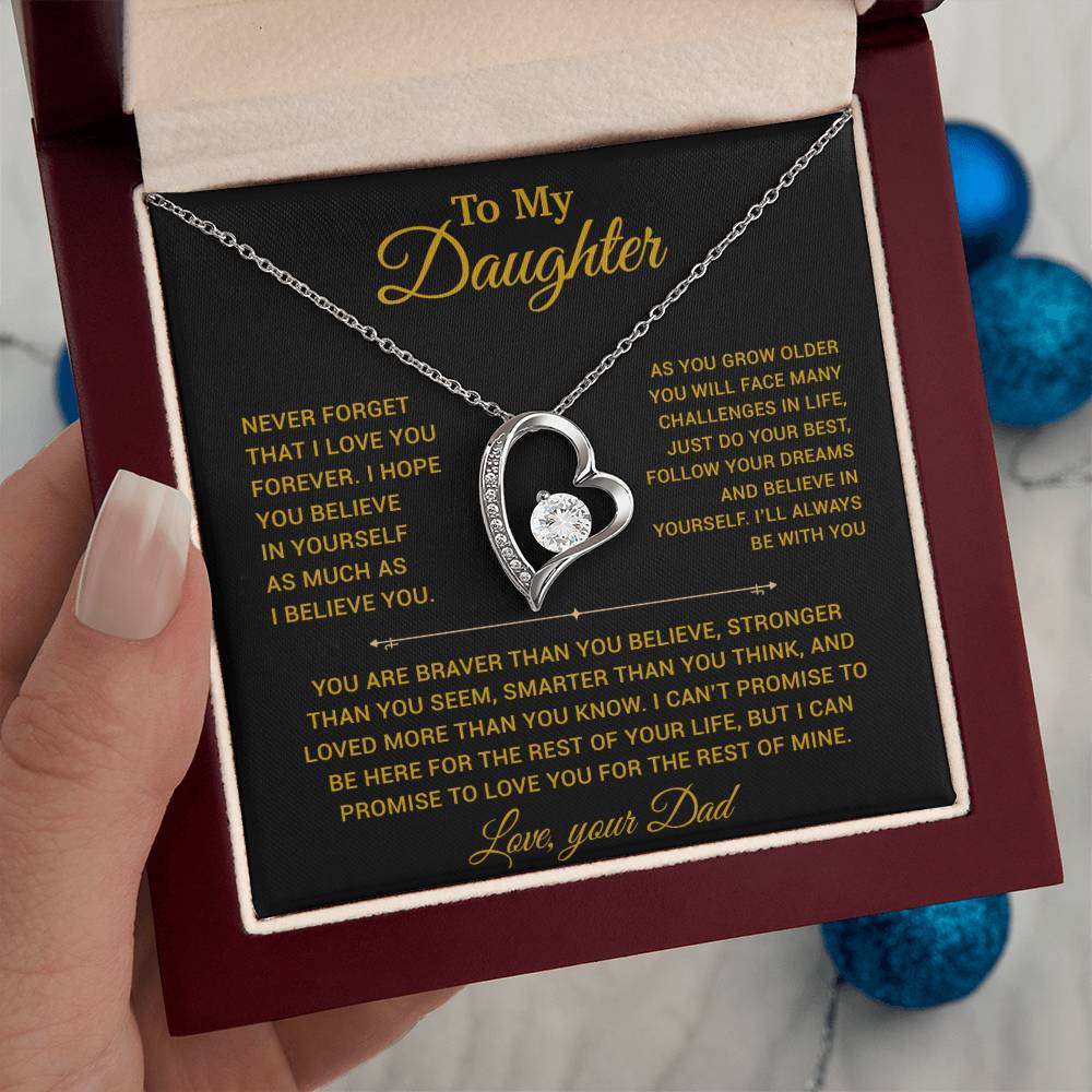 To My Daughter Necklace, Gift for Daughter from Dad, Father Daughter Necklace 15_2_Gold