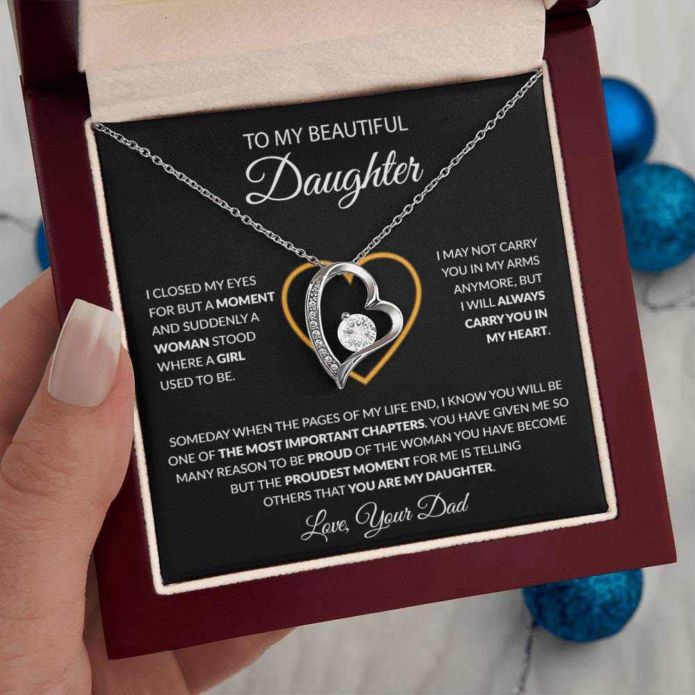 To My Daughter Necklace, Gift For Daughter From Dad, Daughter Father Necklace 8_12_Black