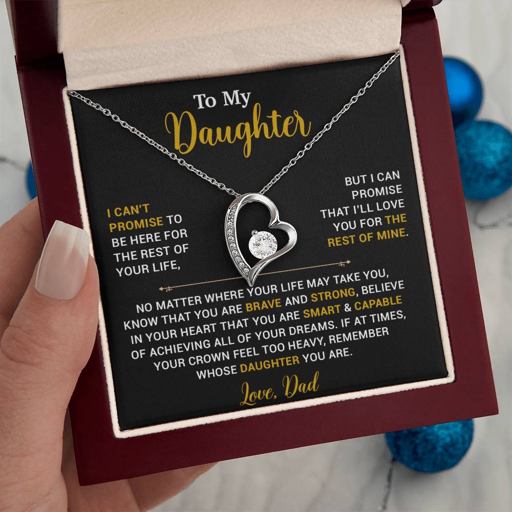 To My Daughter Necklace, Gift for Daughter from Dad, Father Daughter Necklace 17_4_Gold