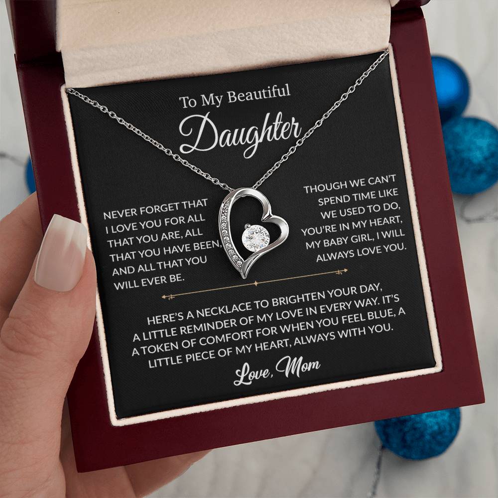 To My Daughter Necklace, Gift for Daughter from mom, Daughter mother Necklace 27_6_Black