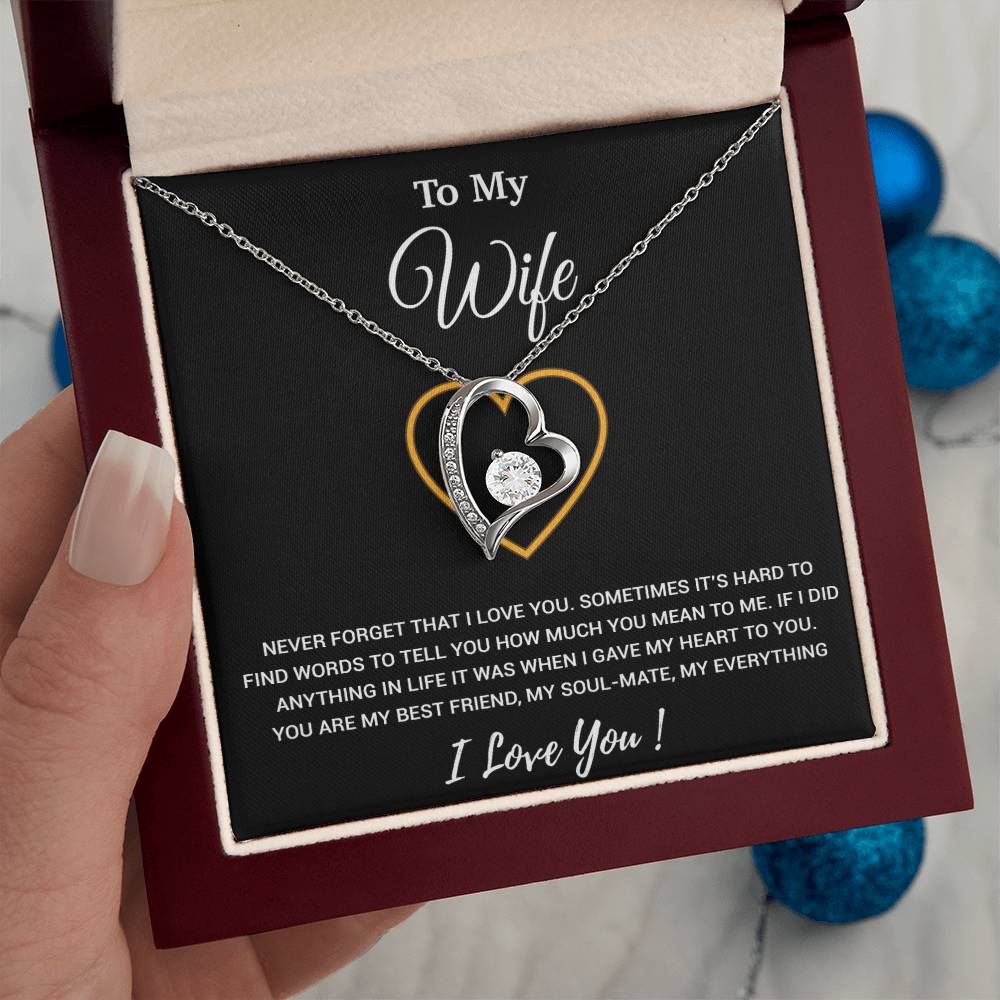 To My Wife Necklace, Christmas Gifts For Women, Anniversary Gift For Wife 2_1_Black