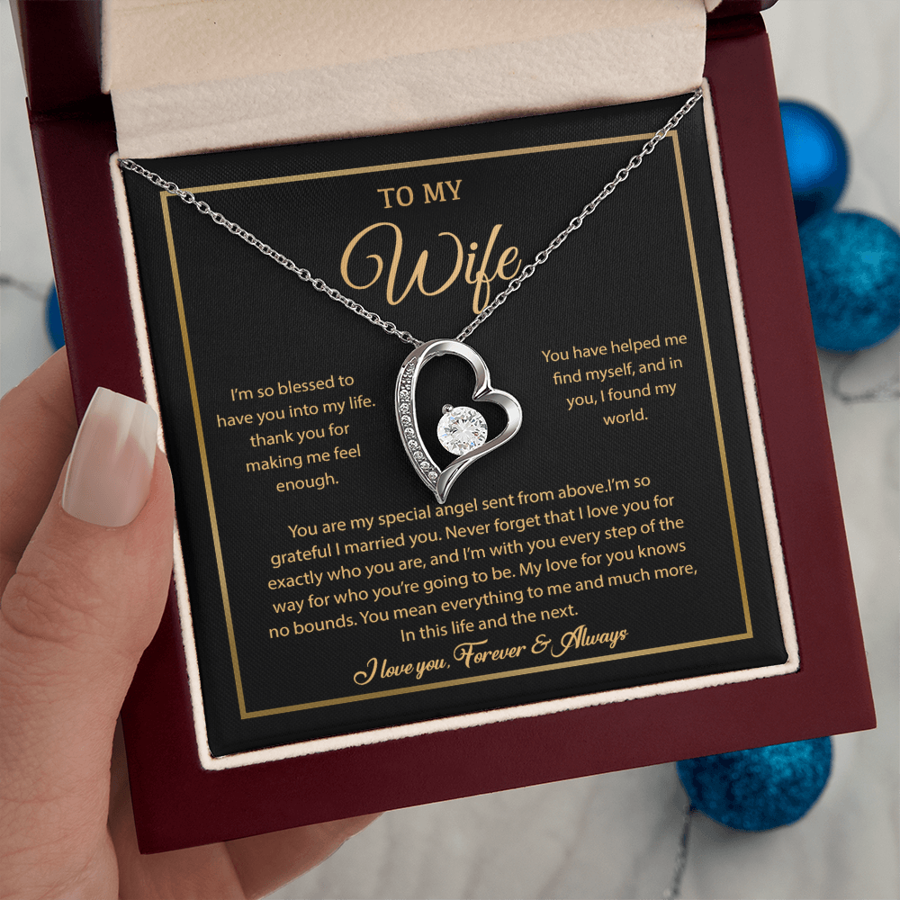 To My Wife Necklace, Gift For Wife, Anniversary Gift For Wife, Necklace For Wife 21_7_Gold