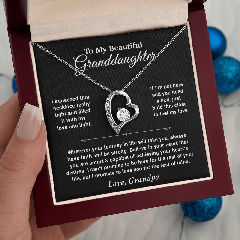 To My Granddaughter Necklace, Birthday Gift For Granddaughter, Birthday Gifts 11_6_Black
