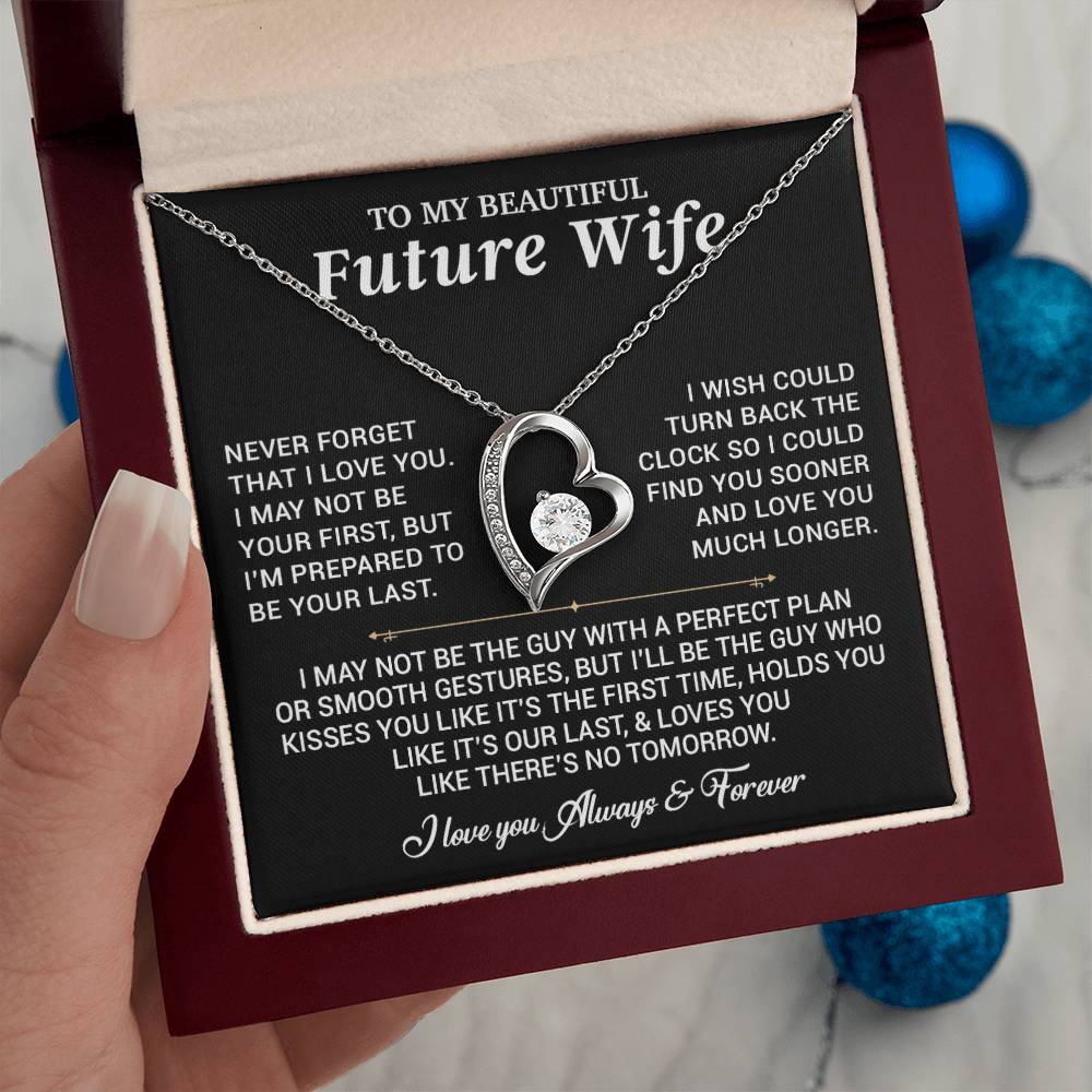To My Beautiful Future Wife Necklace, Anniversary Birthday Christmas Gift for Her 26_6_Black