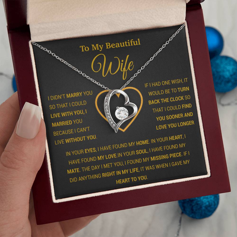 To My Wife Necklace, Gift For Wife, Anniversary Gift For Wife, Necklace For Wife 6_1_Gold