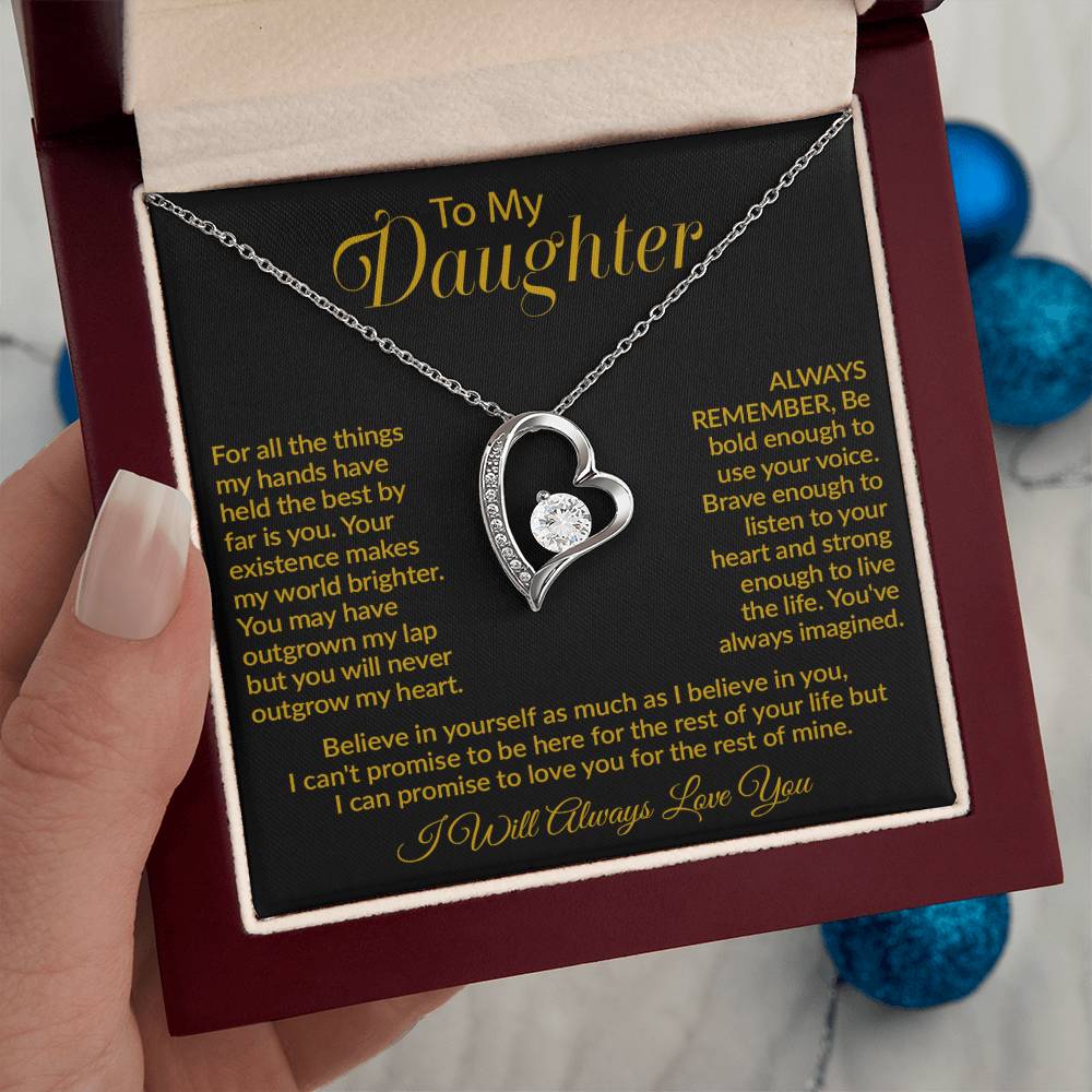 To My Daughter Necklace, Gift for Daughter from Dad, Daughter Father Necklace 6_10_Gold