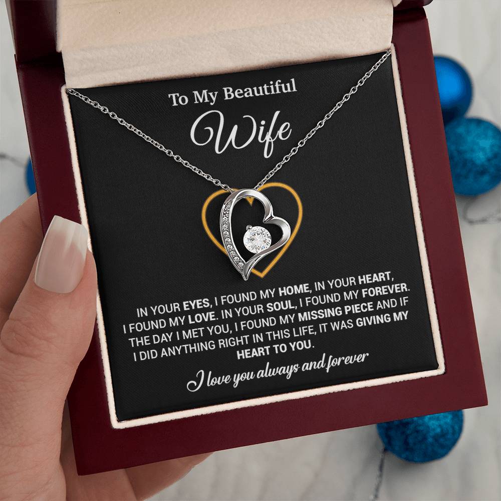 To My Wife Necklace, Gift For Wife, Anniversary Gift For Wife, Necklace For Wife 5_2_Black