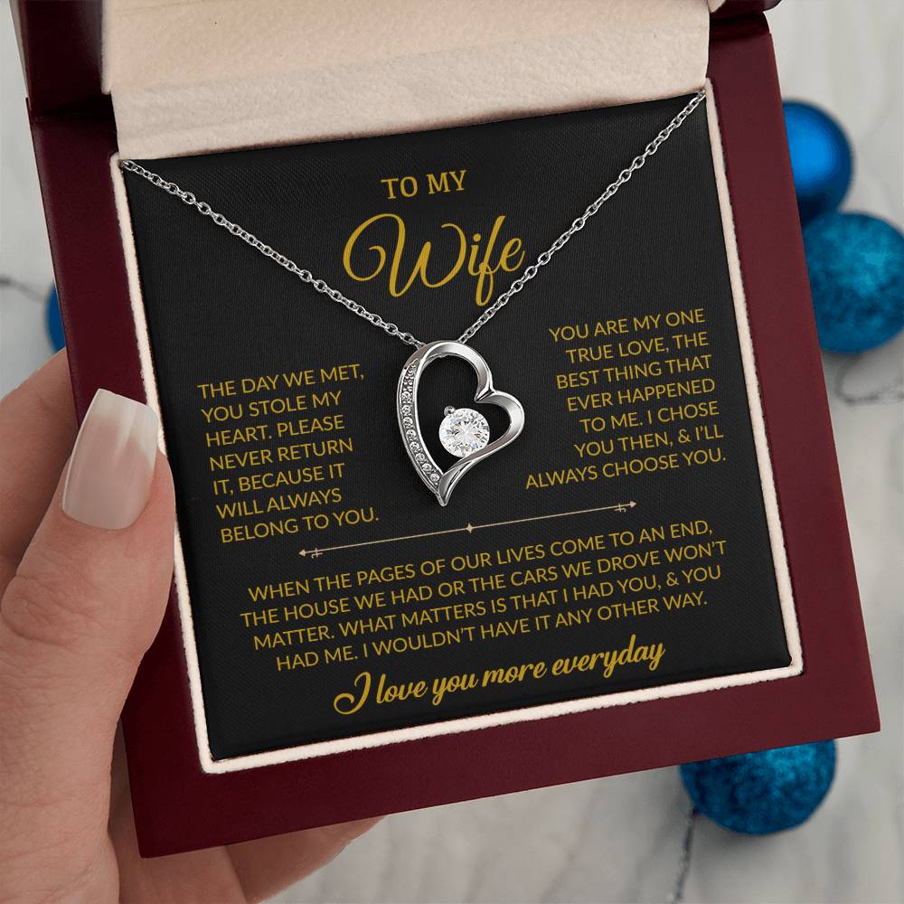 To My Wife Necklace, Gift For Wife, Anniversary Gift For Wife, Necklace For Wife 27_7_Gold