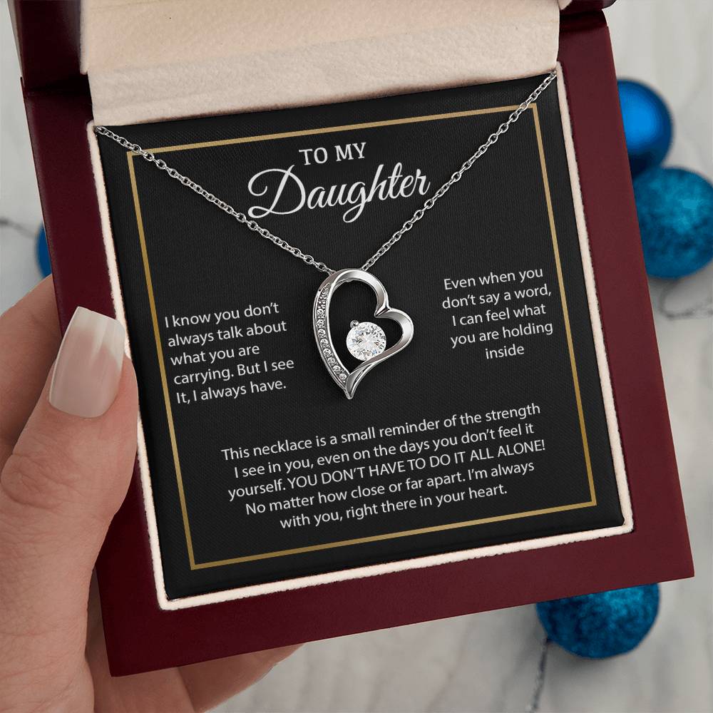 To My Daughter Necklace, Gift for Daughter from Mom, Daughter Mother Necklace 24_3_Black