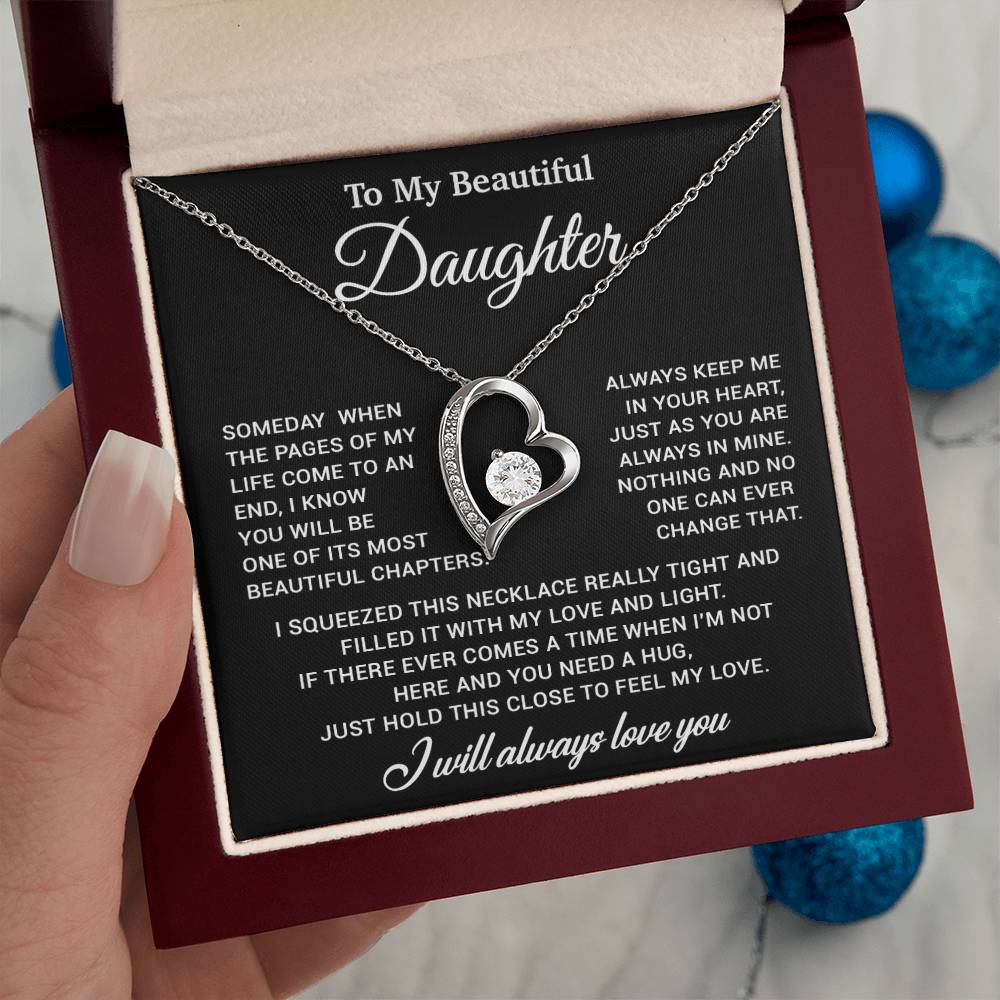 To My Daughter Necklace, Gift for Daughter from Dad, Father Daughter Necklace 7_11_Gold