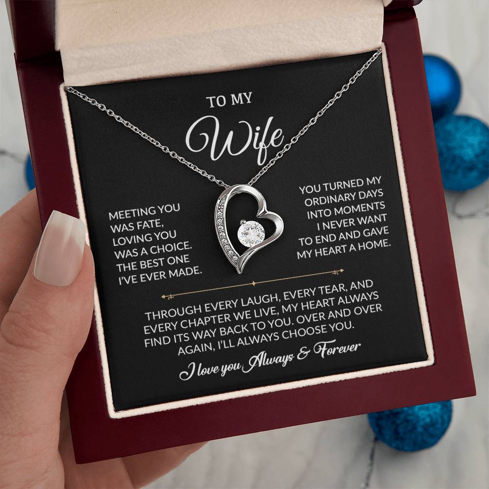 To My Wife Necklace, Gift For Wife, Anniversary Gift For Wife, Necklace For Wife 1_8_Black