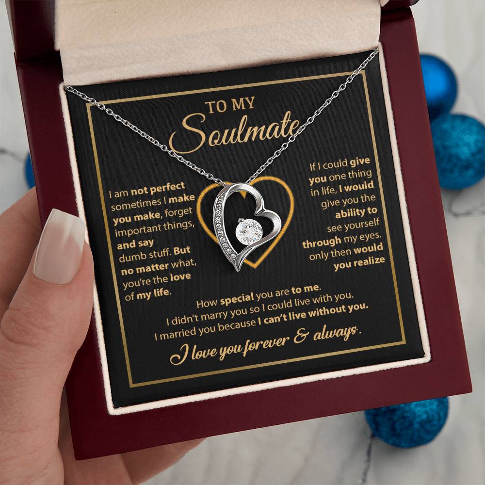 To My Soulmate Necklace, Gift For Wife From Husband, Valentines Gift For Wife 11_2_Gold