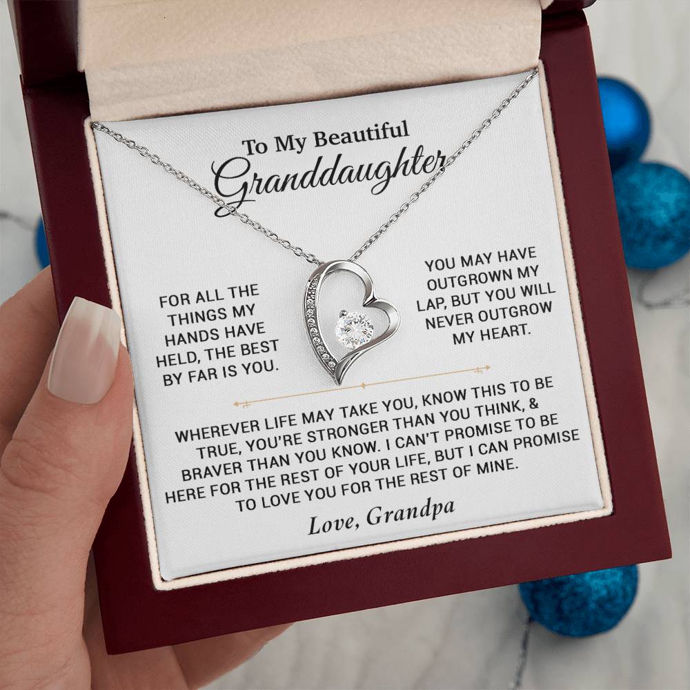 To My Granddaughter Necklace, Birthday Gift For Granddaughter, Birthday Gifts 8_6_White