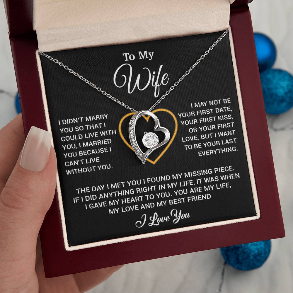To My Wife Necklace, Christmas Gifts For Women, Anniversary Gift For Wife 18_12_Black