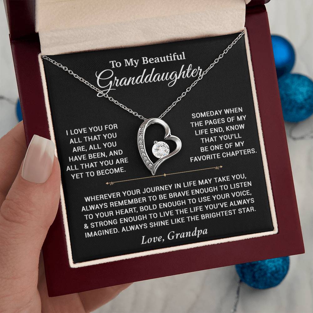 To My Granddaughter Necklace, Birthday Gift For Granddaughter, Birthday Gifts 12_6_Black