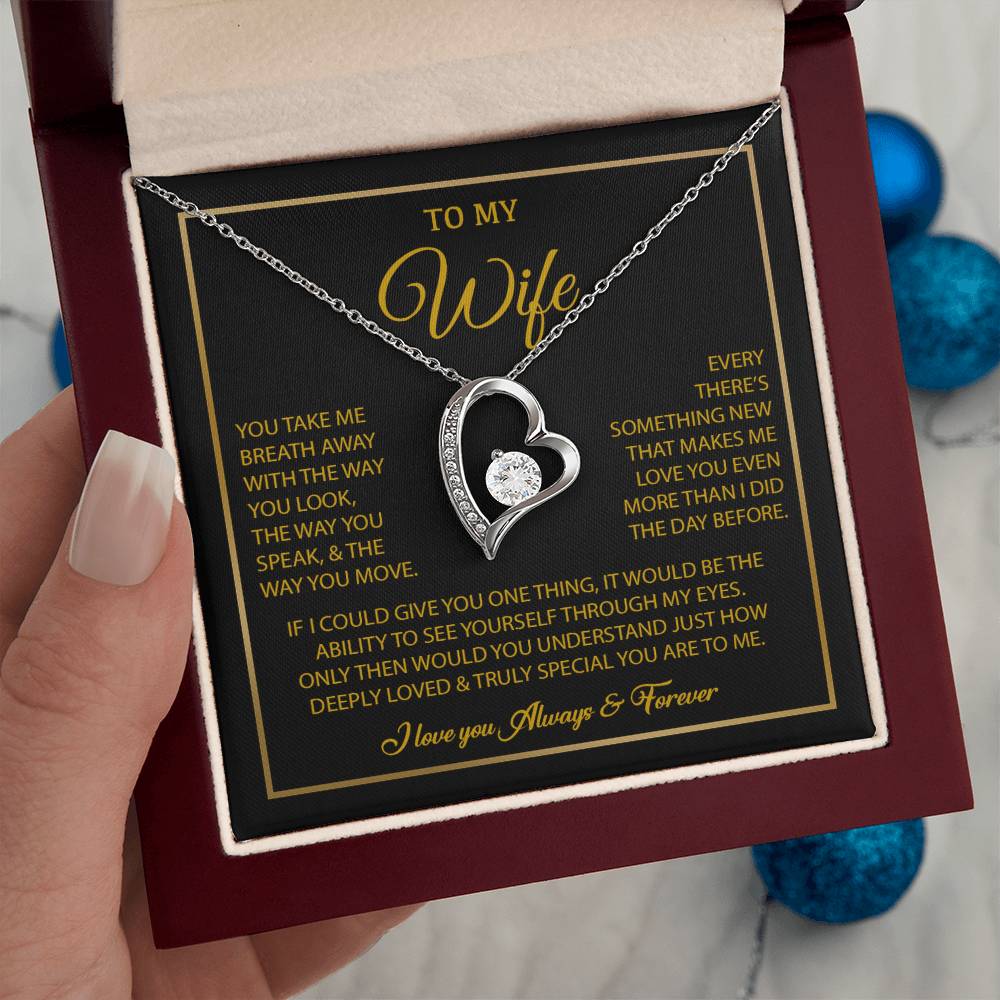 To My Wife Necklace, Gift For Wife, Anniversary Gift For Wife, Necklace For Wife 25_7_Gold