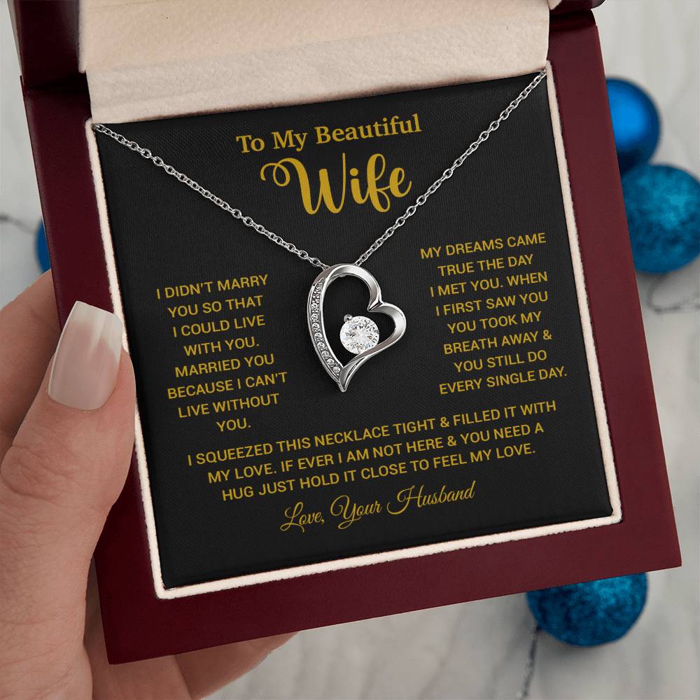 To My Wife Necklace, Wife Gift From Husband, Wife Husband Necklace, Christmas Gift 26_10_Gold