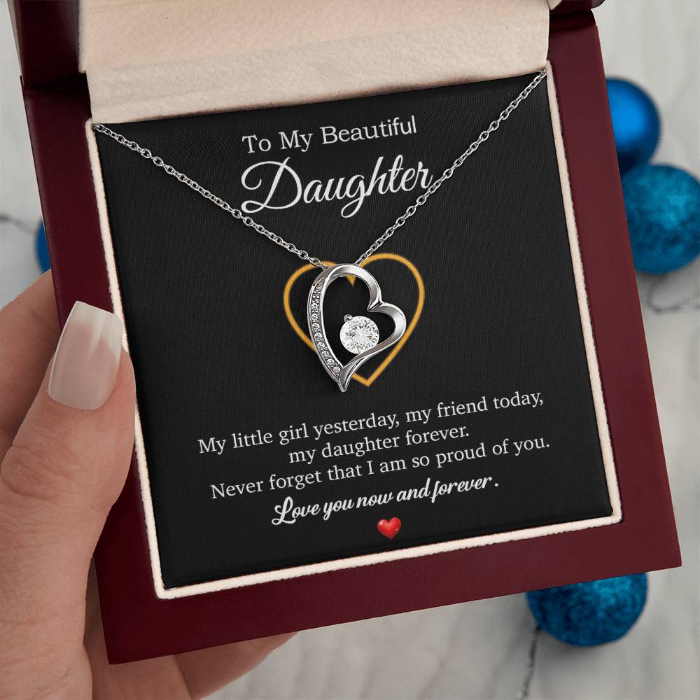 To My Daughter Necklace, Gift For Daughter From Dad, Daughter Father Necklace 10_7_Black