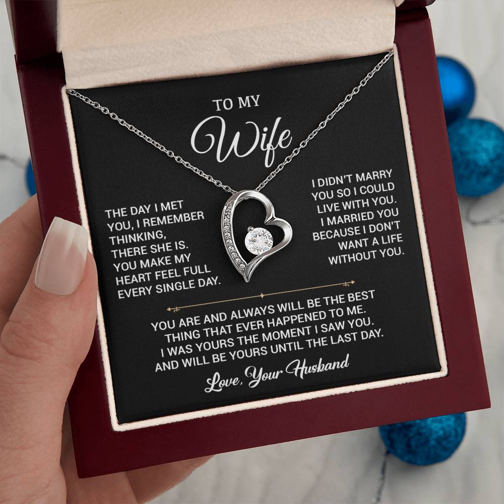 To My Wife Necklace, Gift For Wife, Anniversary Gift For Wife, Christmas Gift 19_9_Black