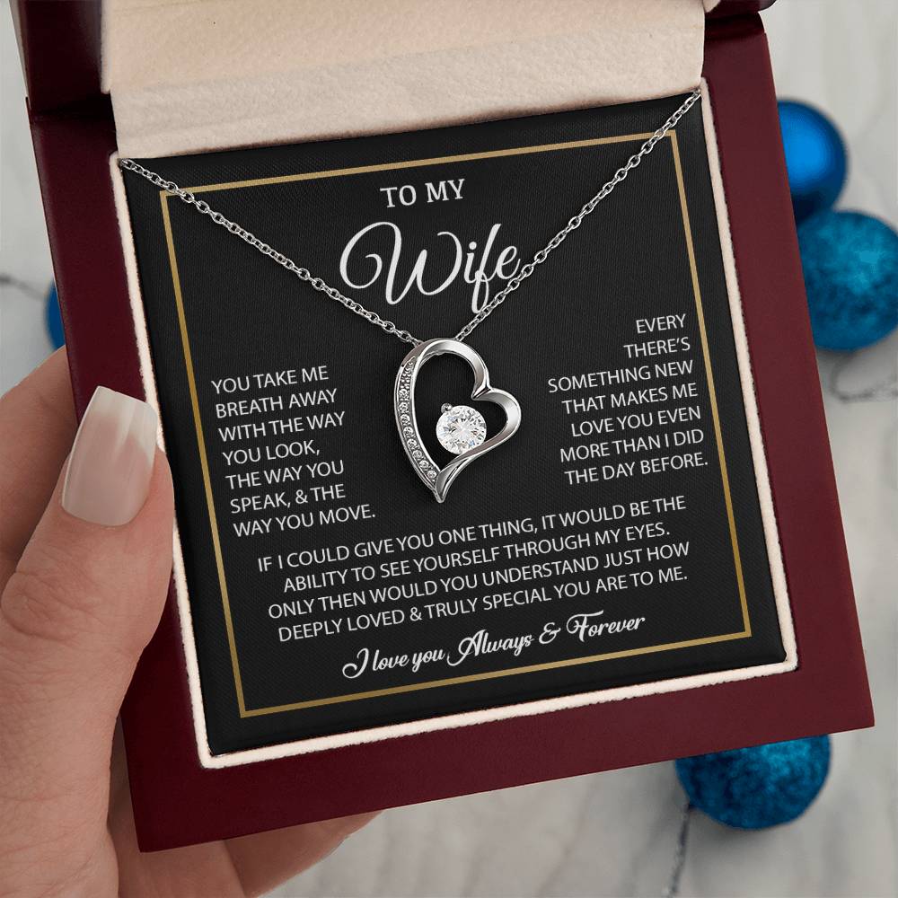 To My Wife Necklace, Gift For Wife, Anniversary Gift For Wife, Necklace For Wife 25_7_Black