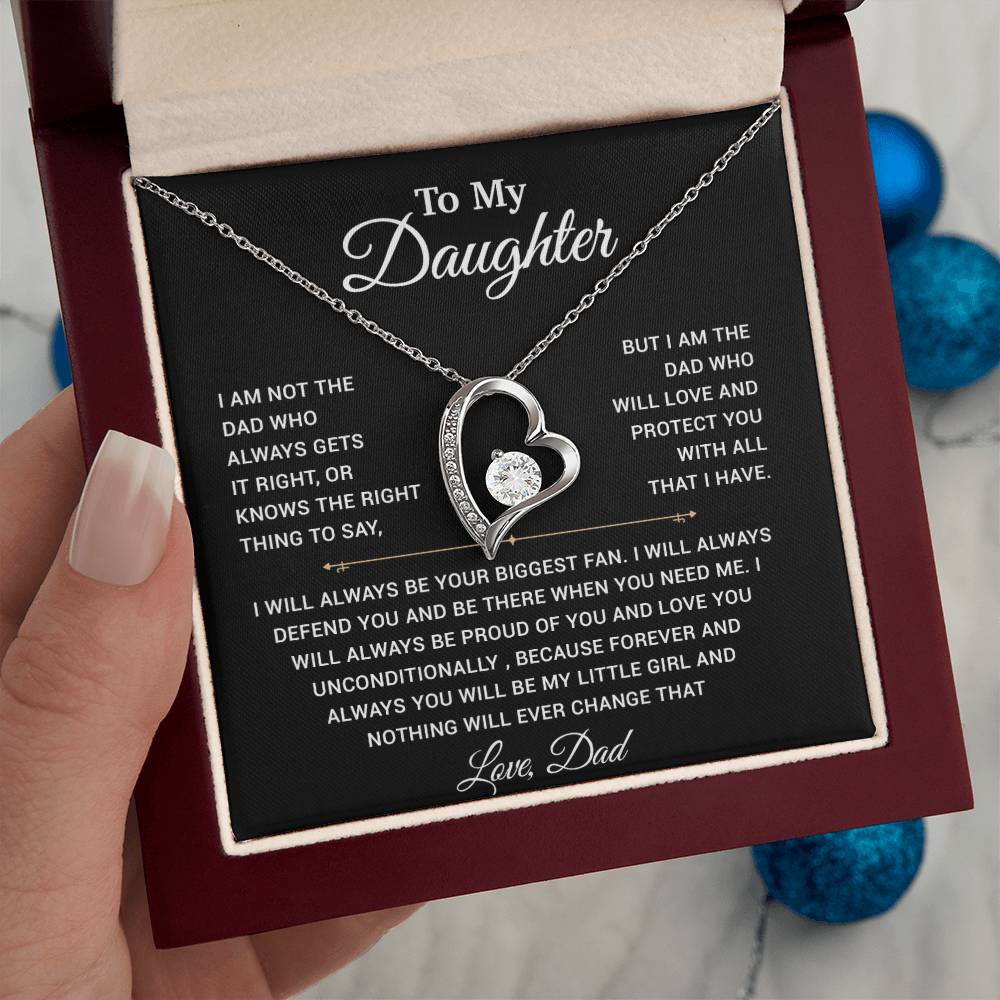To My Daughter Necklace, Gift for Daughter from Dad, Father Daughter Necklace 23_11_Black