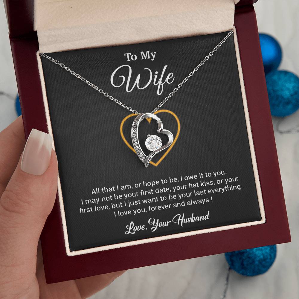 To My Wife Necklace, Gift For Wife, Anniversary Gift For Wife, Necklace For Wife 24_3_Black
