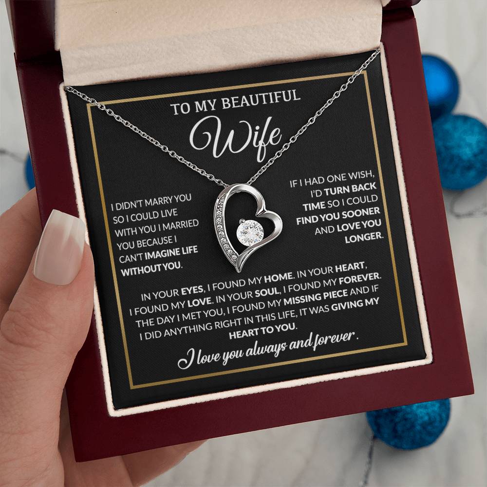 To My Wife Necklace, Christmas Gifts For Women, Anniversary Gift For Wife 15_12_Black