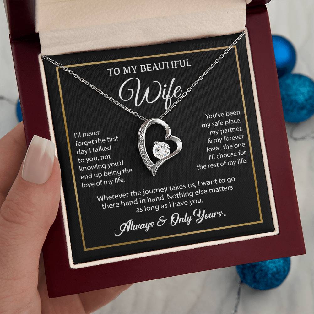 To My Wife Necklace, Gift For Wife, Anniversary Gift For Wife, Necklace For Wife 24_7_Black