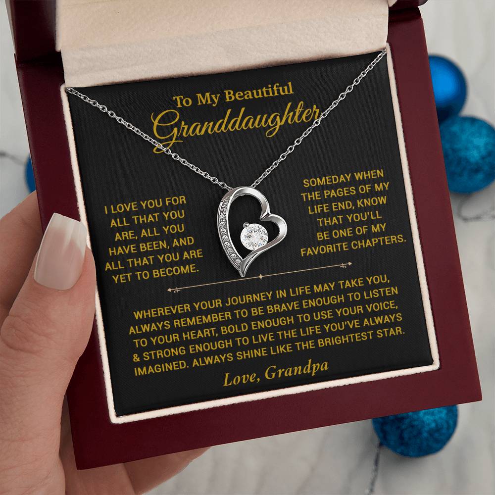 To My Granddaughter Necklace, Birthday Gift For Granddaughter, Birthday Gifts 12_6_Gold