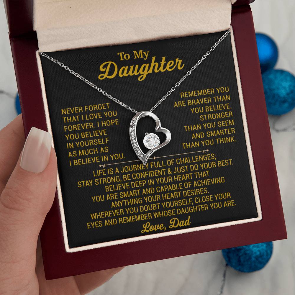 To My Daughter Necklace, Daughter Father Necklace, Daughter Gift From Dad 28_8_Gold