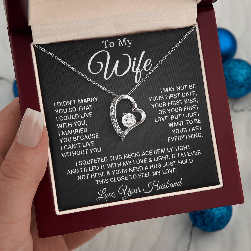 To My Wife Necklace, Gift For Wife, Anniversary Gift For Wife, Necklace For Wife 25_2_Black