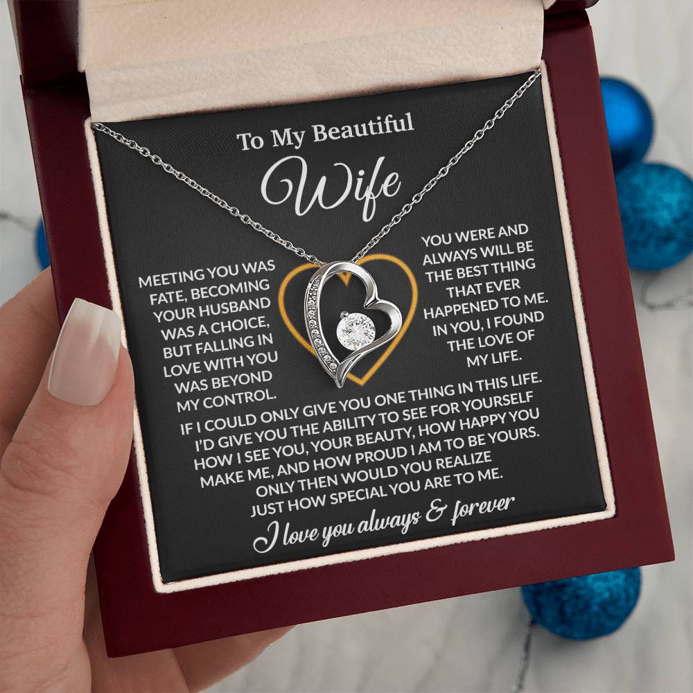 To My Wife Necklace, Wife Gift from Husband, Christmas Gift 27_11_Black