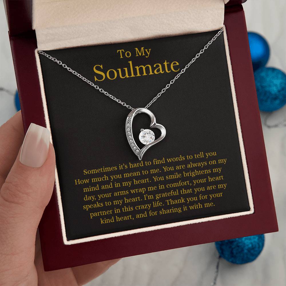 To My Soulmate Necklace, Valentines Day Gift, Soulmate Gifts, Birthday Gifts_Gold