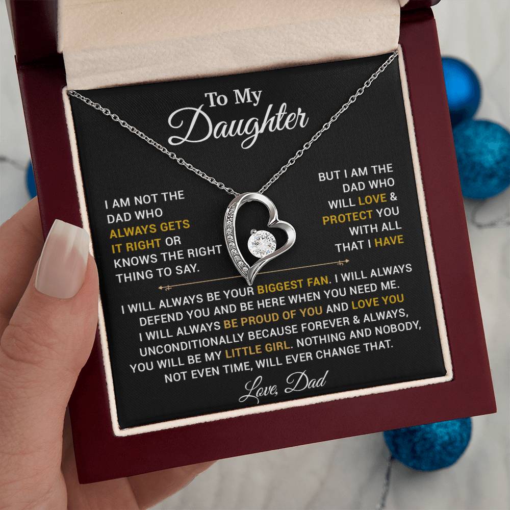 To My Daughter Necklace, Gift for Daughter from Dad, Father Daughter Necklace 4_4_Gold