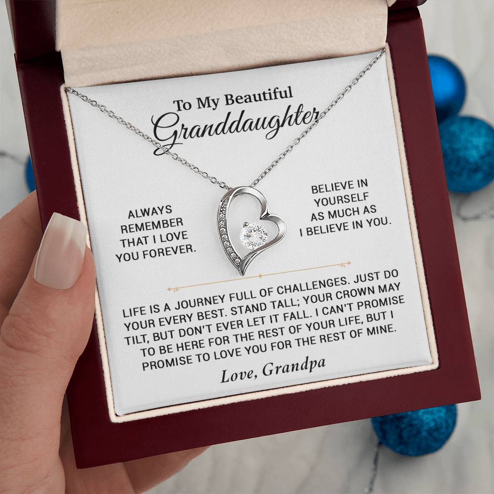To My Granddaughter Necklace, Birthday Gift For Granddaughter, Birthday Gifts 7_6_White