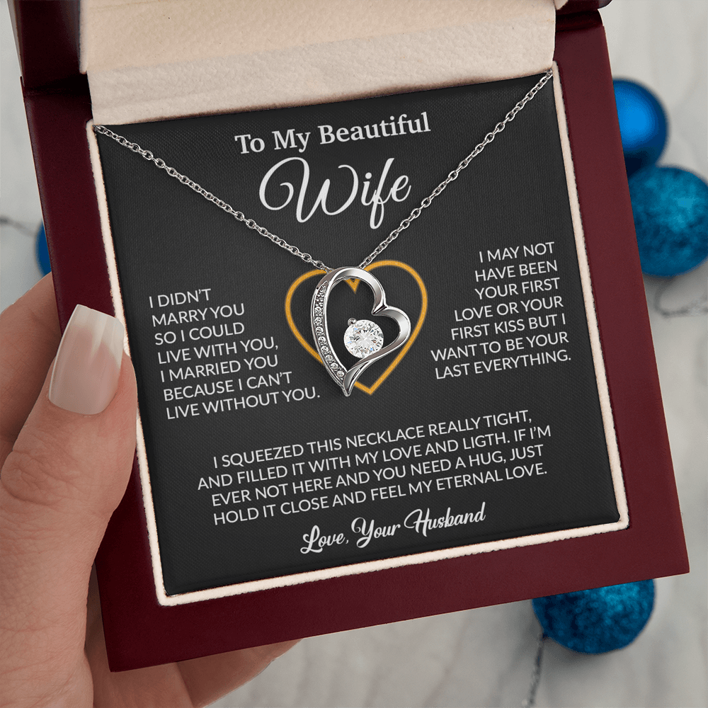To My Wife Necklace, Gift For Wife, Anniversary Gift For Wife, Necklace For Wife 23_2_Black