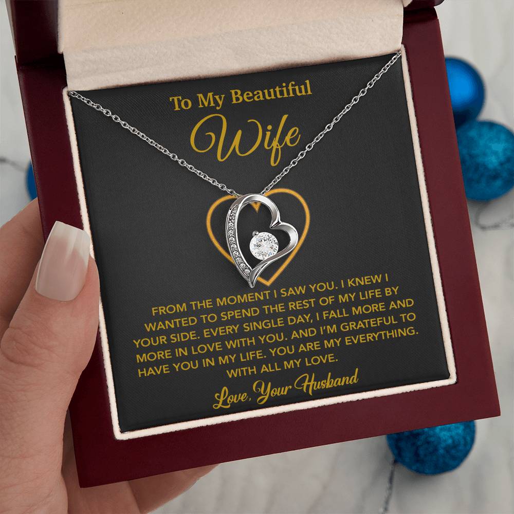 To My Wife Necklace, Gift For Wife, Anniversary Gift For Wife, Necklace For Wife 27_5_Gold