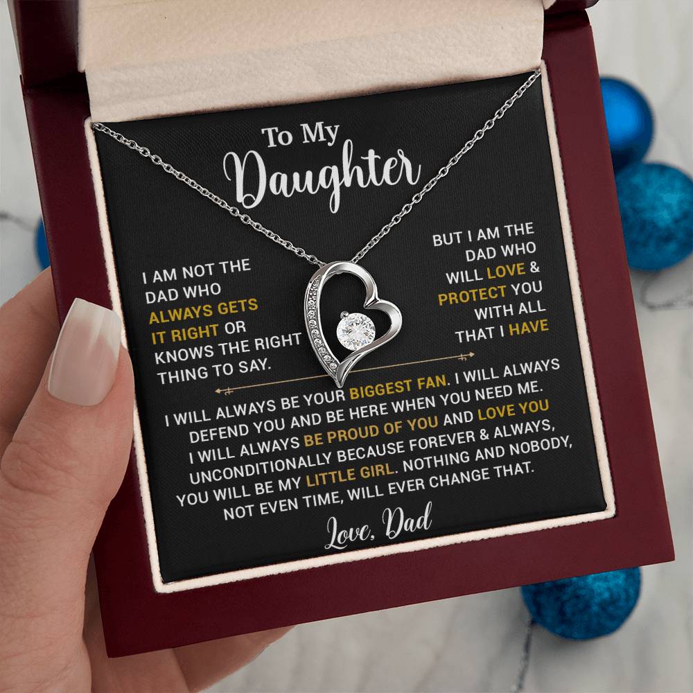 To My Daughter Necklace, Gift for Daughter from Dad, Father Daughter Necklace 13_4_Gold