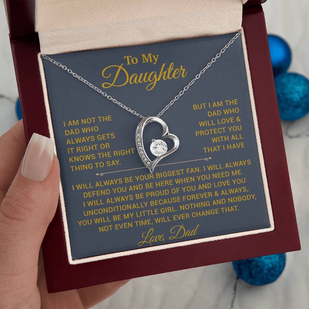 To My Daughter Necklace, Gift for Daughter from Dad, Father Daughter Necklace 6_10_Gold