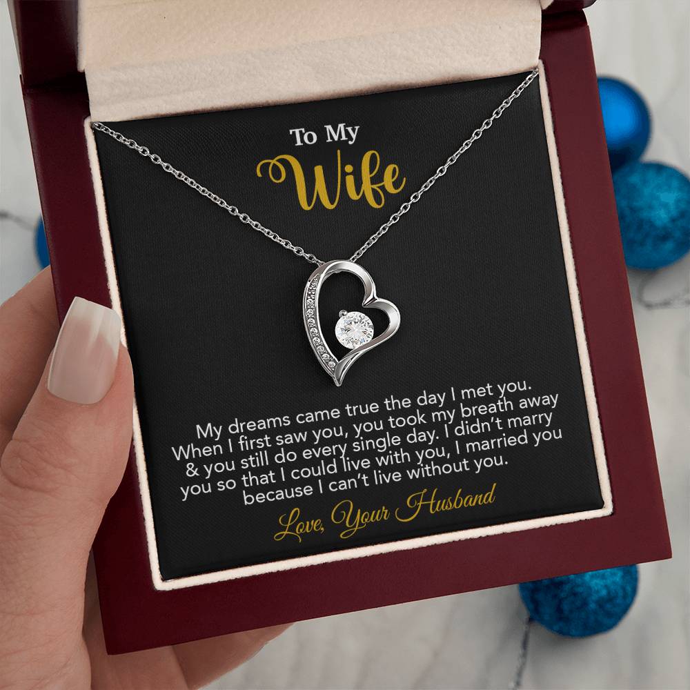 To My Wife Necklace, Wife Gift From Husband, Wife Husband Necklace, Christmas Gift 16_10_Gold