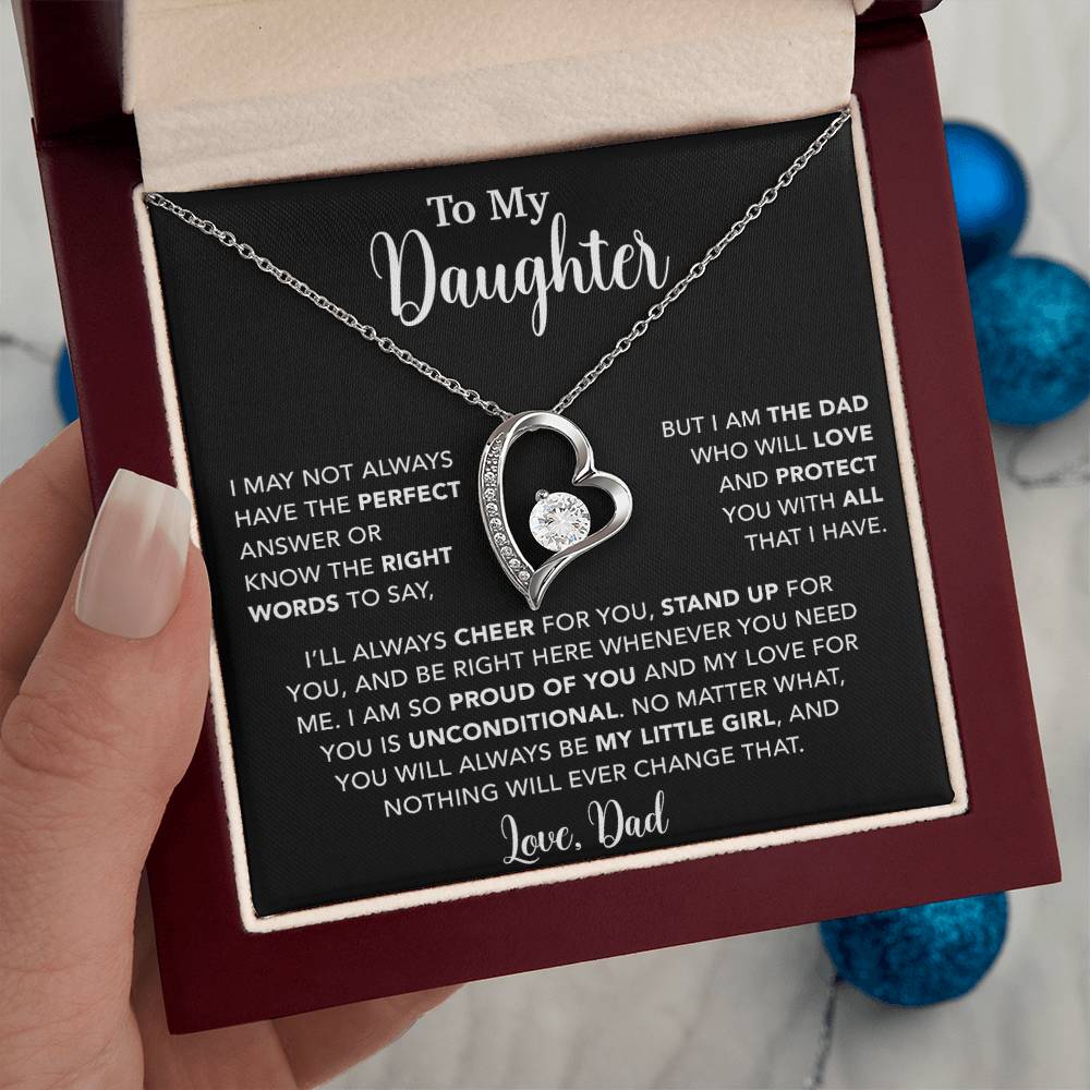 To My Daughter Necklace, Gift for Daughter from Dad, Father Daughter Necklace  15_6_Black