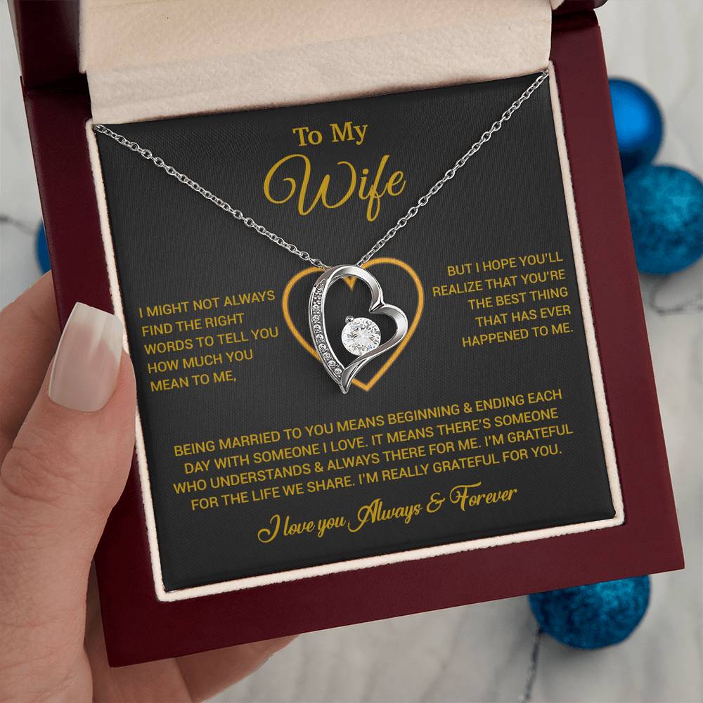 To My Wife Necklace, Gift For Wife, Anniversary Gift For Wife, Necklace For Wife 20_6_Gold