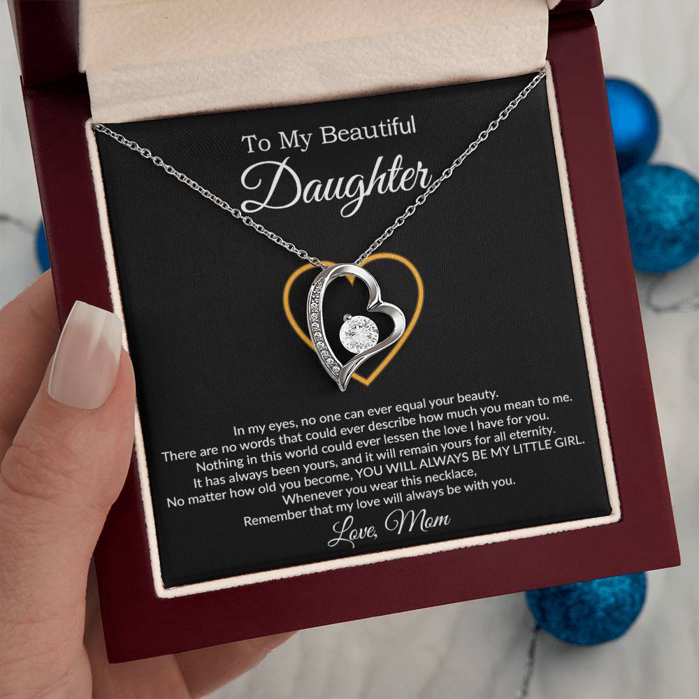 To My Daughter Necklace, Gift For Daughter From Mom, Daughter Mother Necklace 21_7_Black