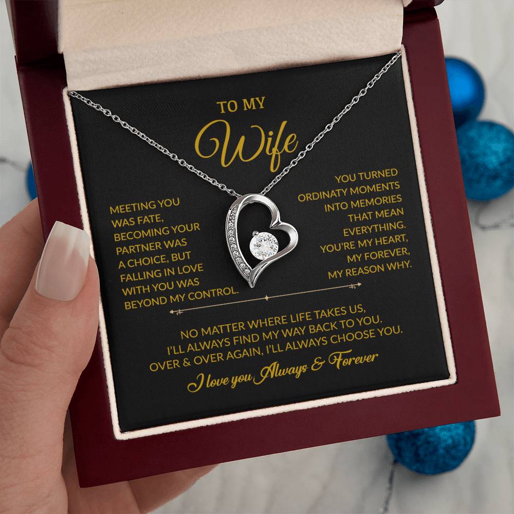 To My Wife Necklace, Gift For Wife, Anniversary Gift For Wife, Necklace For Wife 3_8_Gold