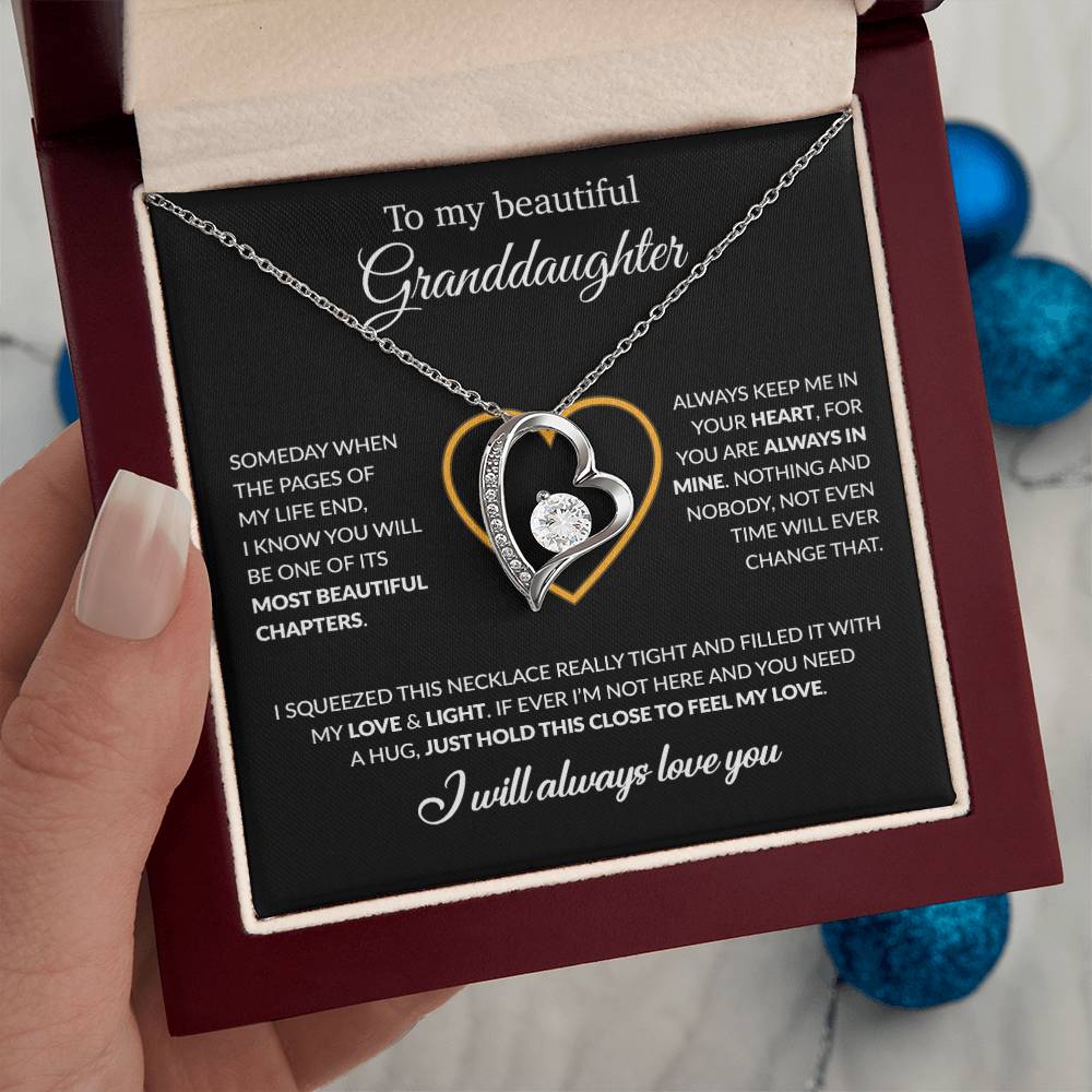 To My Granddaughter Necklace, Birthday Gift For Granddaughter From Grandpa 5_12_Black