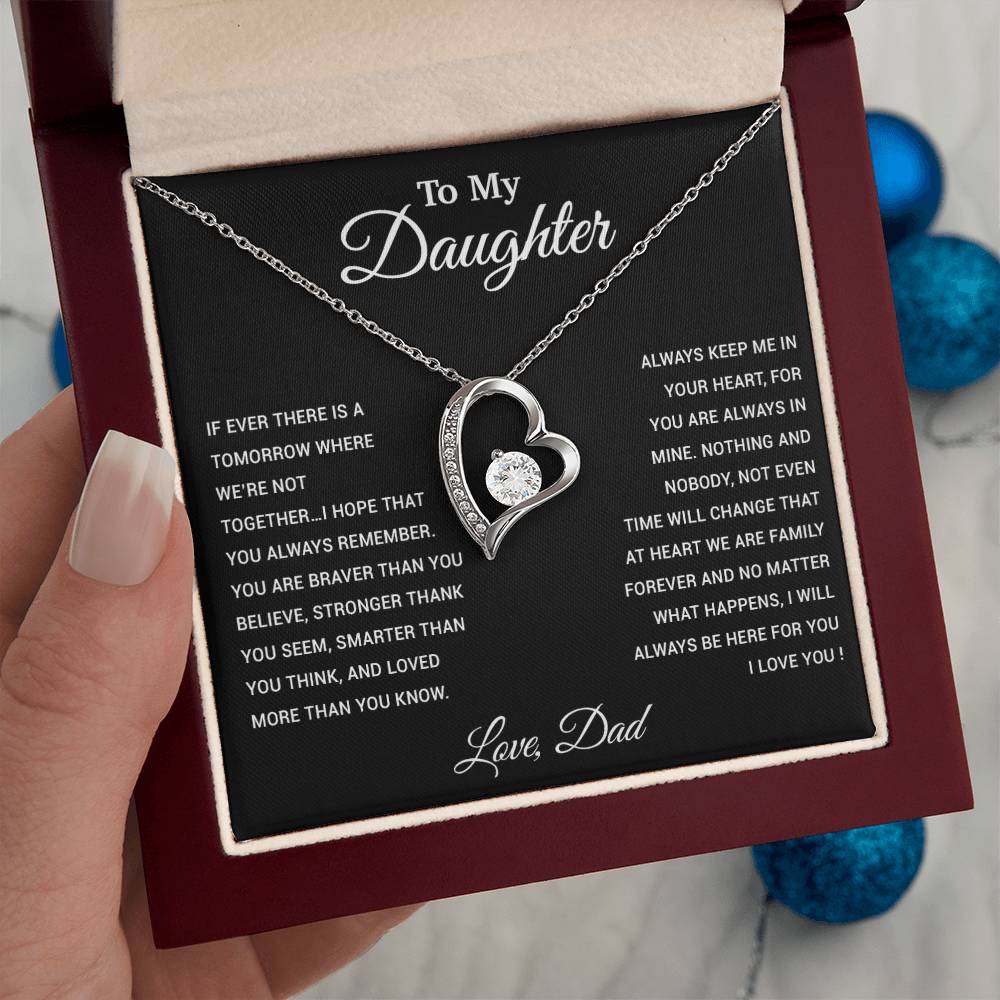 To My Daughter Necklace, Gift for Daughter from Dad, Father Daughter Necklace 26_3_Black
