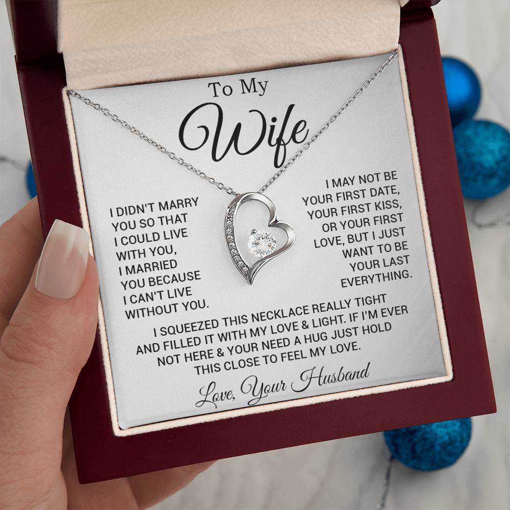 To My Wife Necklace, Gift For Wife, Anniversary Gift For Wife, Necklace For Wife 25_2_White