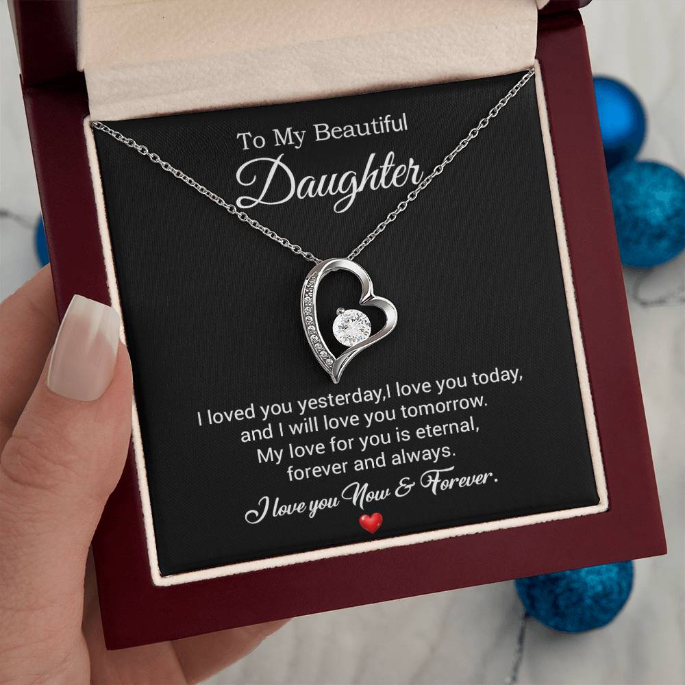 To My Daughter Necklace, Gift For Daughter From Dad, Daughter Father Necklace 30_7_Black