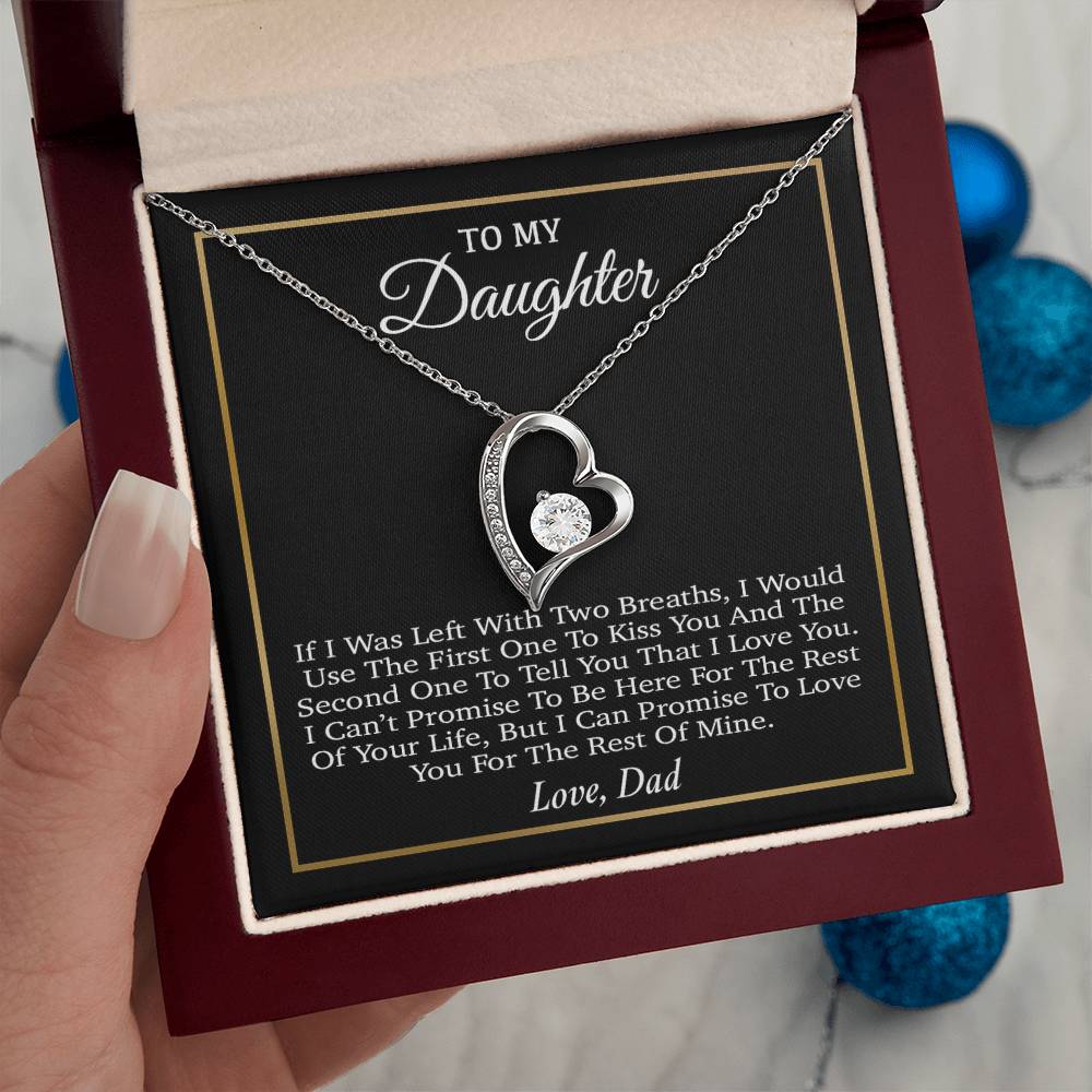 To My Daughter Necklace, Gift for Daughter from Dad, Father Daughter Necklace 31_3_Black