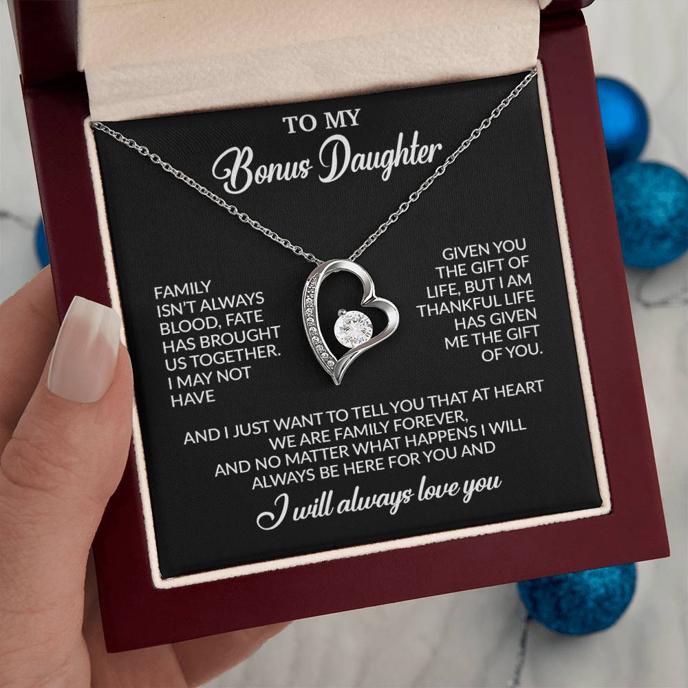 To My Bonus Daughter Necklace, Gift for Bonus Daughter, Step Daughter Birthday 26_11_Black
